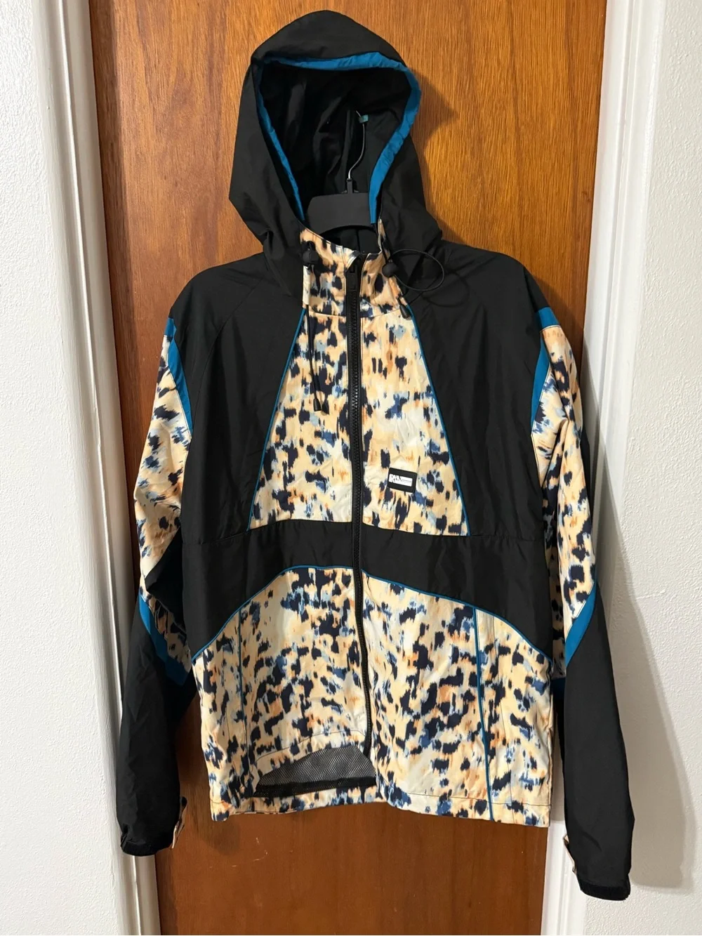 ZARA x Rhuigi Limited Edition Colorblock Windbreaker Jacket L XL Leopard